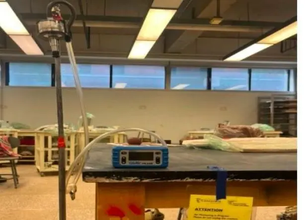 On-site air monitoring in progress