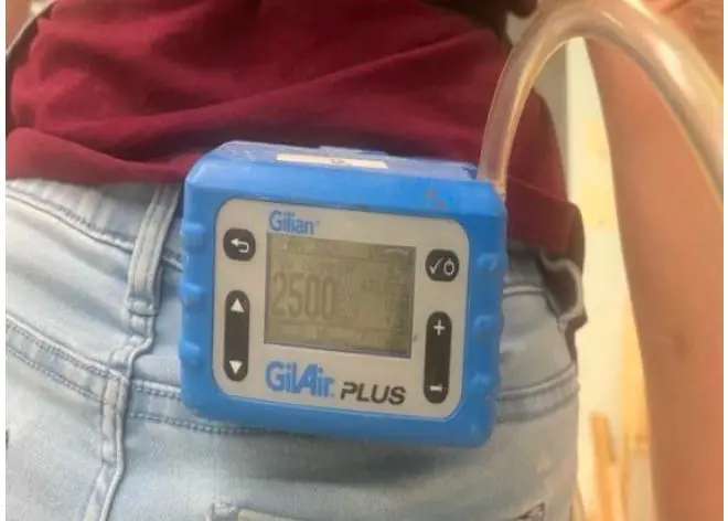 Personal exposure monitoring during a work shift